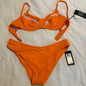 VETCHY orange bikini 2 piece medium swimsuit, brand new with tags!